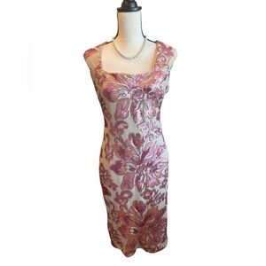 MARINA rose and champagne sequin Dress Sz 6